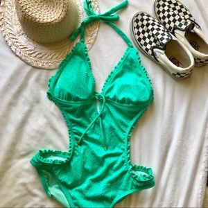 One Piece Swimsuit Green Size M Mossimo